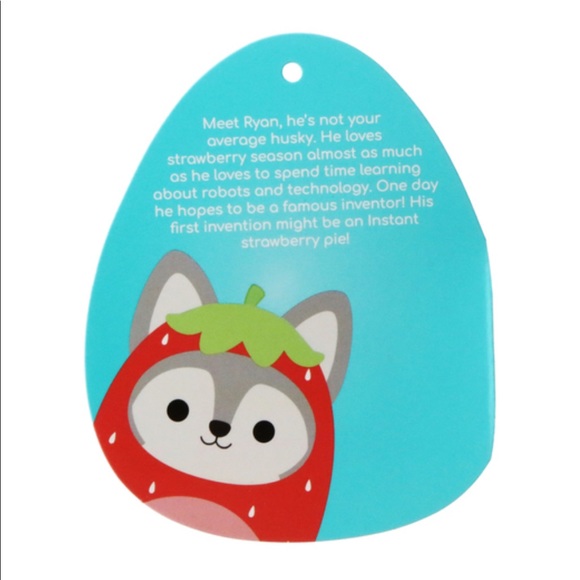 NWT 7.5” Ryan the Husky in Strawberry 🍓 Squishmallow - Picture 2 of 2
